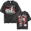 Camisetas Gráficas Vintage Lavadas de Anime Ataque a los Titanes Reiner Braun para Hombres Mujeres Dibujos Animados Manga Merch Camisetas Camisetas Oversize para Hombre