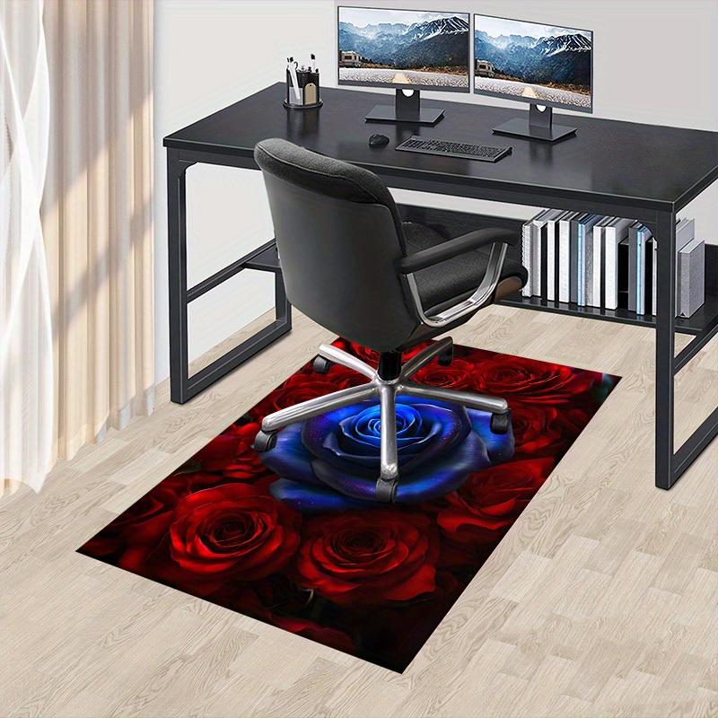 1pc Blue Rose Red Roses Themed Rug for Home Decor, Non-slip Office Carpet, Chair mat, Outdoor Mat, Christmas and Halloween gifts-0731126