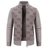 Autumn Winter Stand Collar Knit Cardigan Men Korean Style Warm Casual Men's Knitted Sweater Coat
