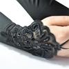Vintage Long Satined Gloves Elbow Length Fingerless Gloves for Women Suitable for Weddings and Dancing Event Gathering
