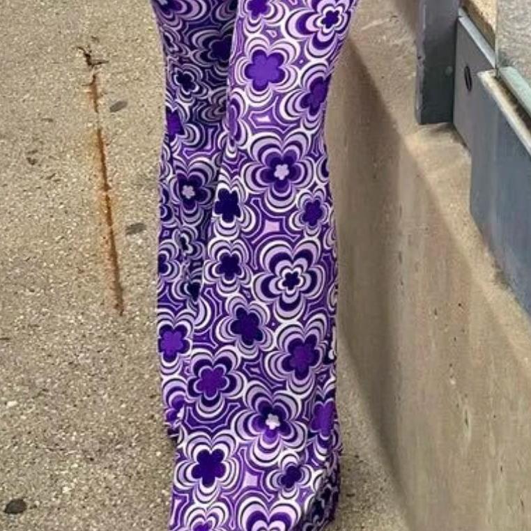 Damskie spodnie z kwiatowym nadrukiem, wysokiej talii, luźne, proste spodnie z szerokimi nogawkami