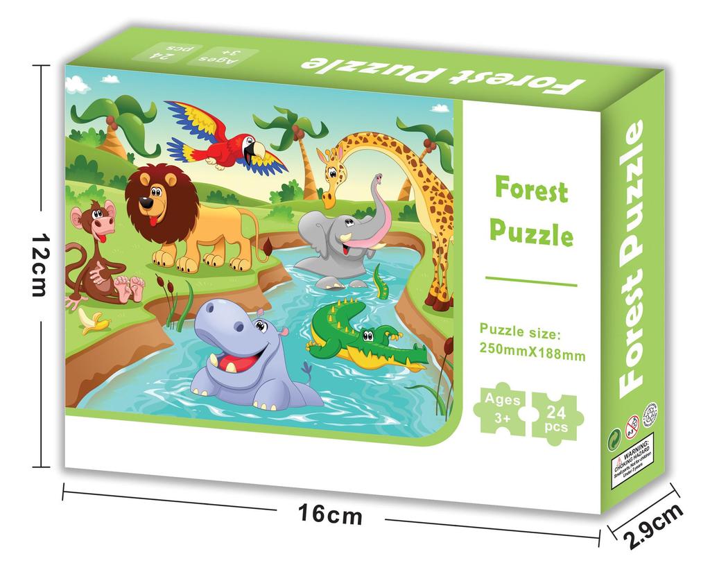 24-Piece Dinosaur Traffic Cognition Puzzle for Kids - Early Education Toy