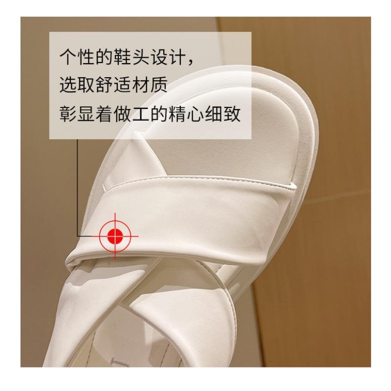 Thick Bottom Elasticized Sandals Women Korean Cross Strap Open Toe Sandals