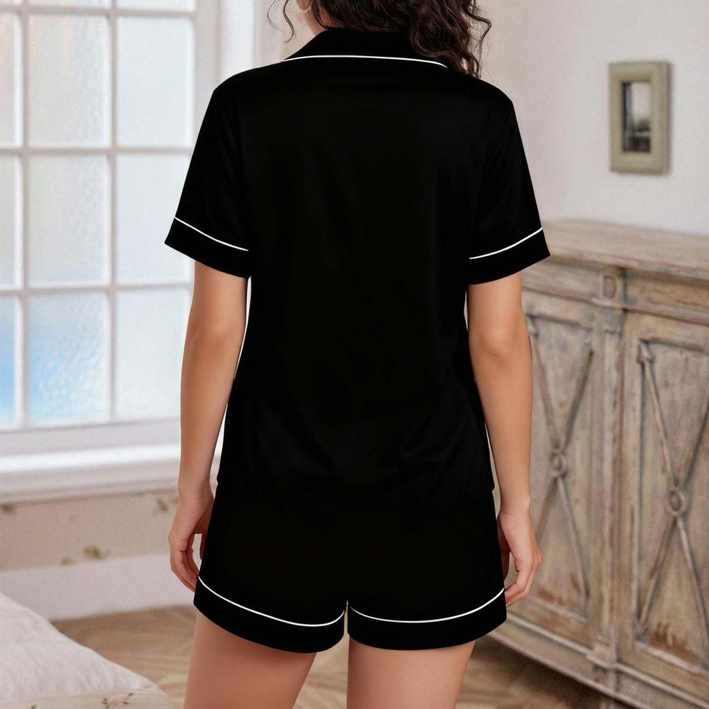 Women's Sleepwear Cardigan Short-sleeved Shirt Shorts Home Outfit Set