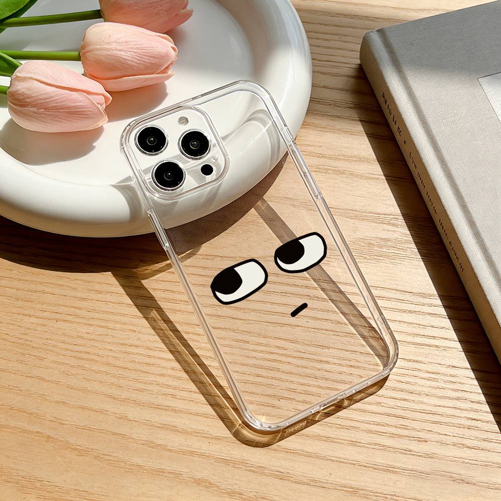 Simple expression print Phone Case For iPhone 17 16 15 14 13 12 11 Mini Pro Max Plus Transparent Cover