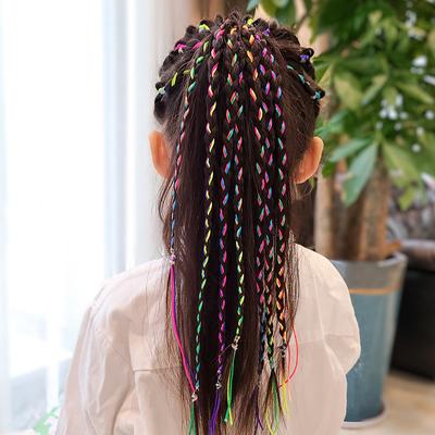 32Pcs 90cm Mix Colorful Hair Braids Rope Strands for African Braids Girls DIY Ponytail Braids Women Girls Styling Hair Accessori
