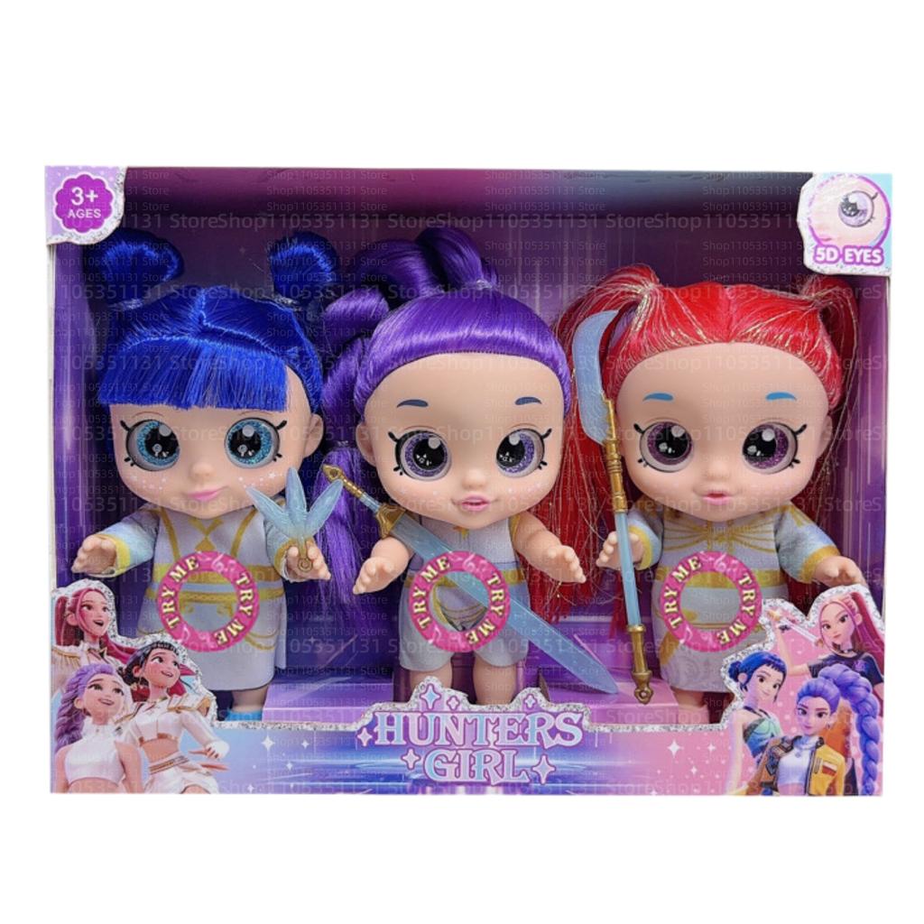 Kpop Hunters Girl Rumi Vinyl Doll Cartoon 7 Inch 5D Eyes Movable Joints With Movie Theme Song Toy For Fan Collection Kids Gift