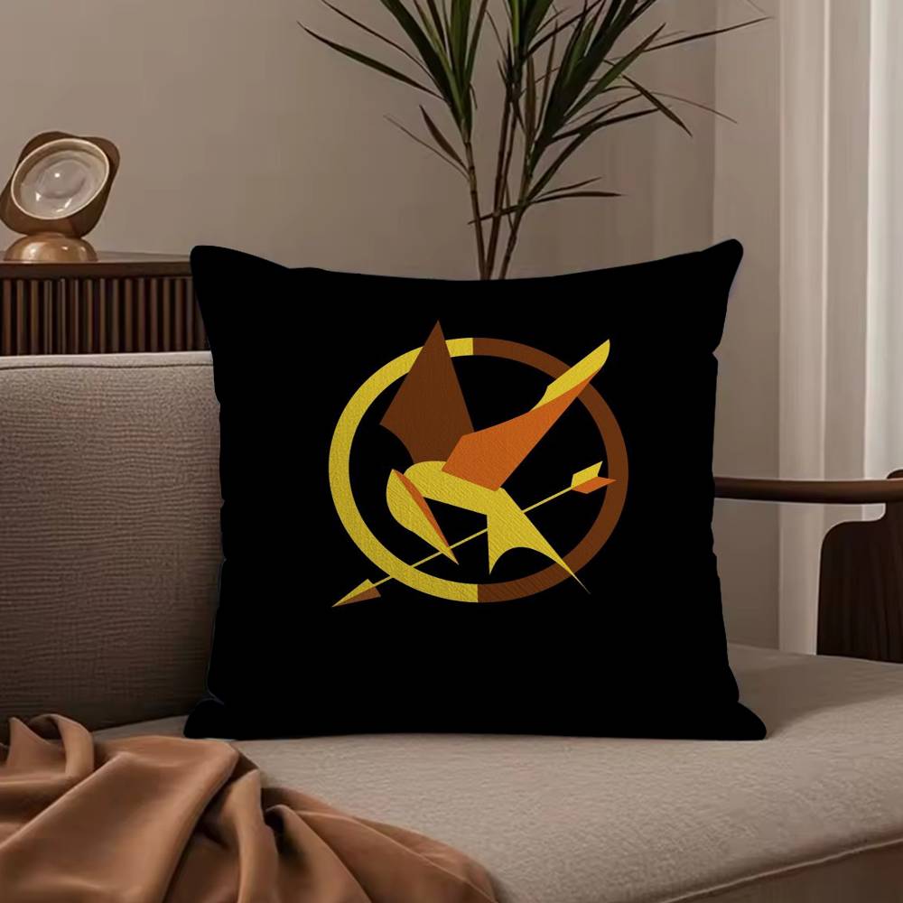 The H-Hunger Games Pillow Case Anti-dustmite Pillowcase Invisible zipper silky short plush Sofa cushion cover