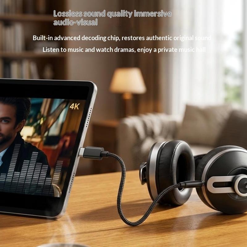 Type C to 3.5mm Jack Audio Adapter Universal Fit HiFi Stereo Sound for Car Headset Wired Earphone Use