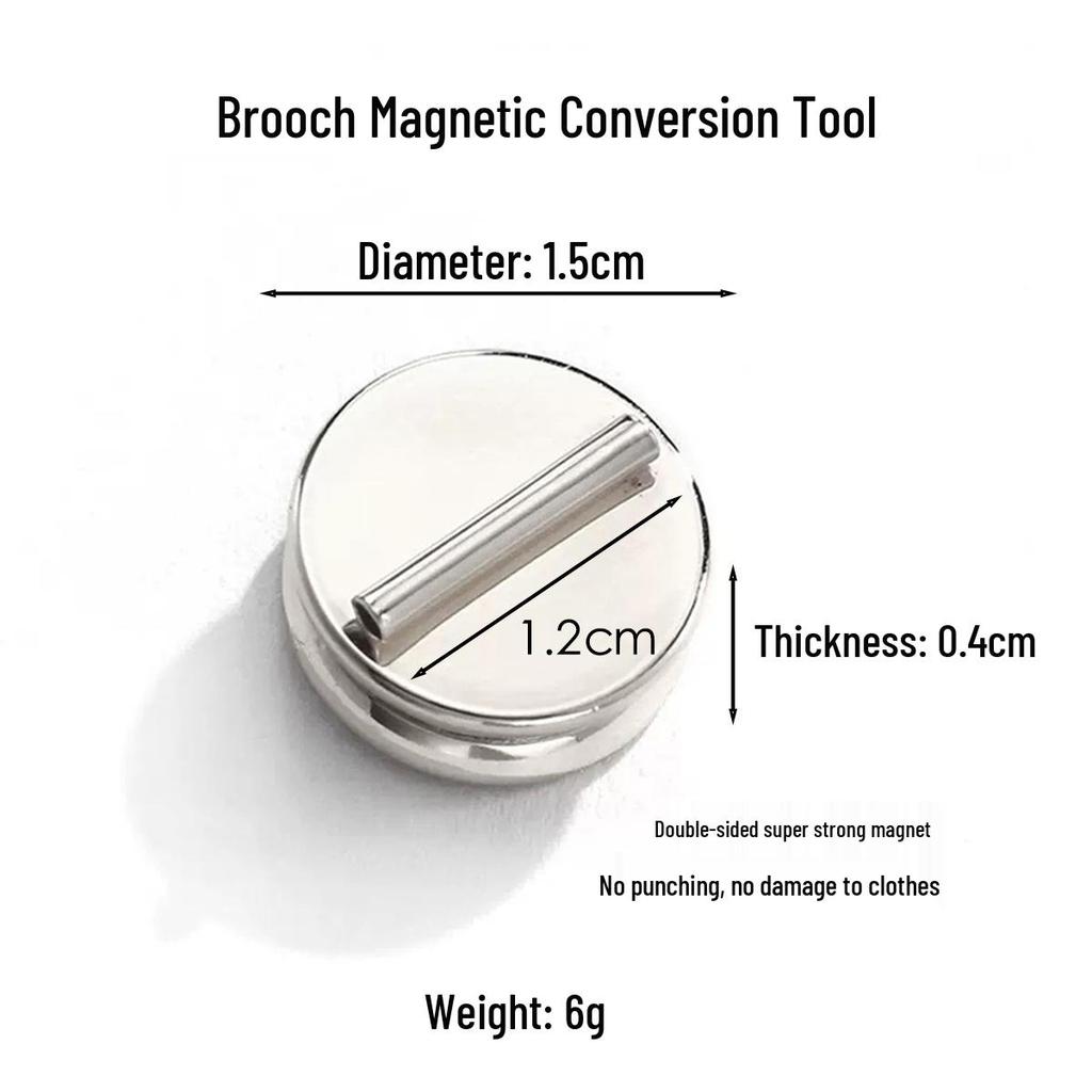 High-Quality Magnetic Brooch Converter: Double-Sided, Strong, No-Punch Design, Safe On Clothes, Perfect for Wedding Badges & Corsages