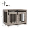 Dog Crate Furniture with Removable Cushion for Medium Dogs, 80 X 54 X 57cm - Brown