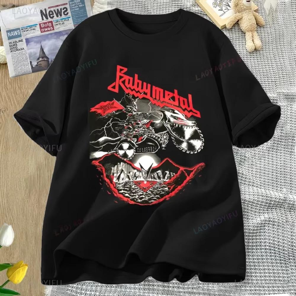 

2024 BABYMETAL Band T Shirt Men s Casual Street Loose Harajuku for Men and Women Graphic T-shirts Men Clothing S чёрный