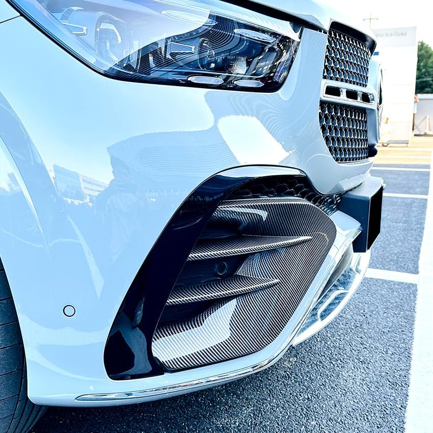 Front Bumper Spoiler Fog Light Air Vent Trim Grille Cover Sticker for Mercedes-Benz GLE-Class W167 C167 GLE450 GLE53 AMG 2023-2024 (Carbon Look),