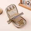 Double Zipper Genuine Leather Jewelry Pouch Women Bracelets Necklaces Rings Wedding Gift Storage Bag