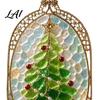 Holiday Fireplace Decor Christmas Sea Glass Suncatcher Stained Style Acrylic Window Hanging Ornament Cute Suncatcher Tree/Snowman/Gingerbread