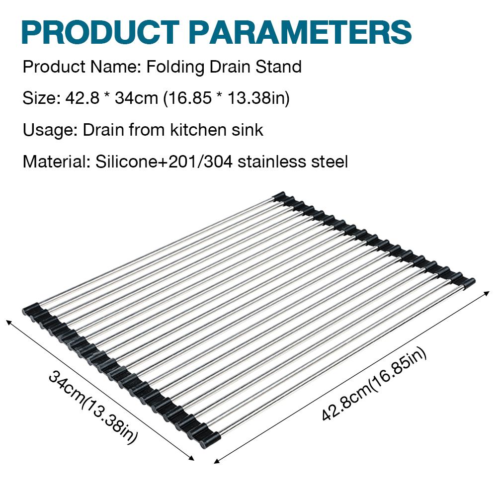 

Кухонная мойка из нержавеющей стали сушилка для фруктов и овощей полка для фильтра складная сушилка для хранения кухонные принадлежности
