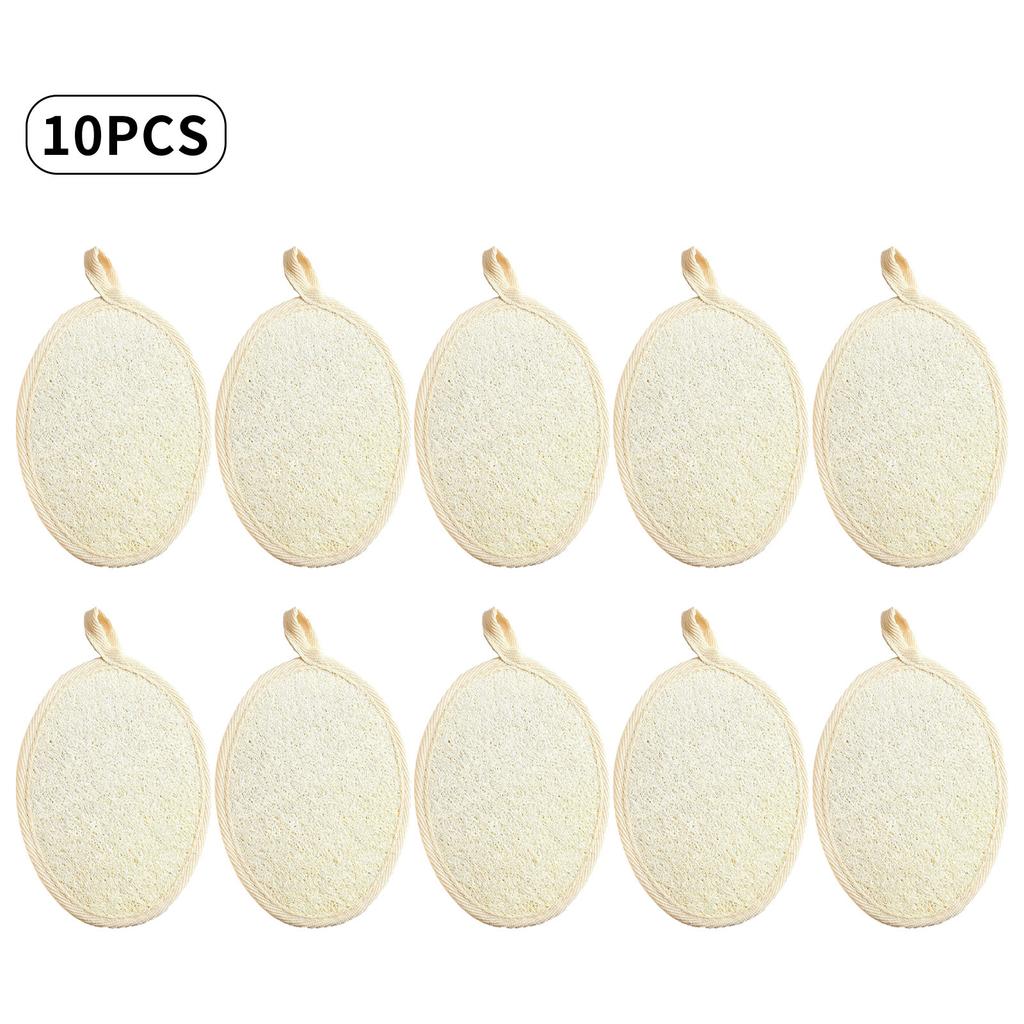10Pcs Natural Loofah Sponge Body Scrubber Exfoliating Bath Sponge for Shower and SPA Cleaning Gentle Back Scrubber for Women and Men