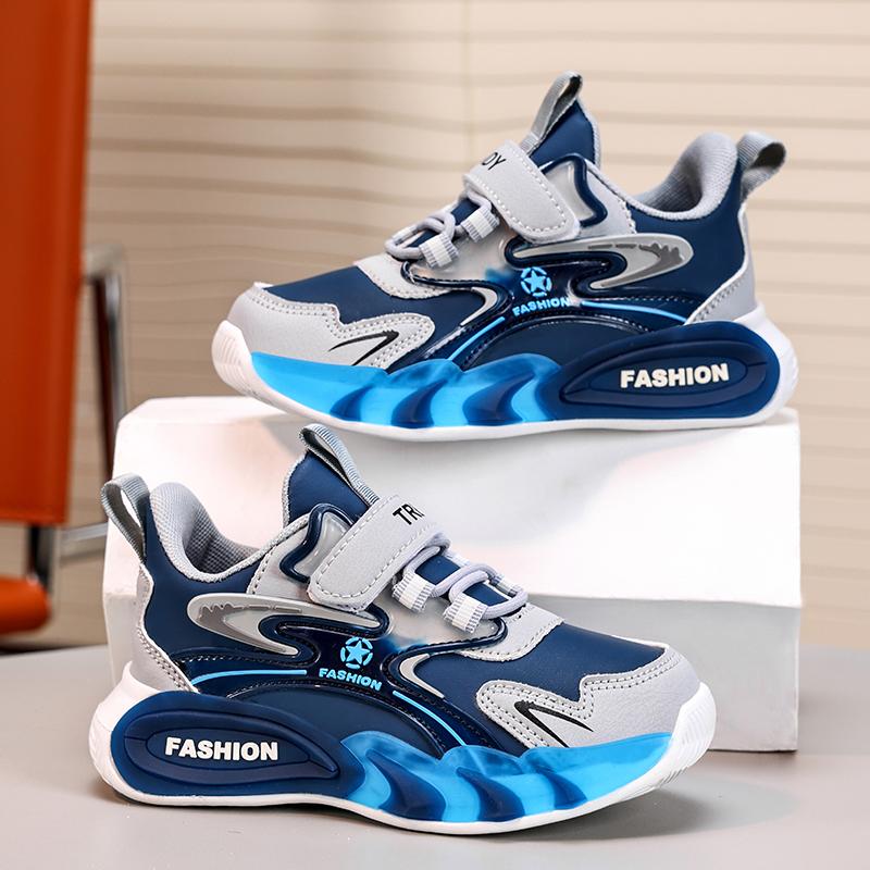 Childrens Tennis Shoes Boys School Running Exercise Anti Slip Cushioning Sports Shoes 2025 New Lightweight Leather Casual Shoes