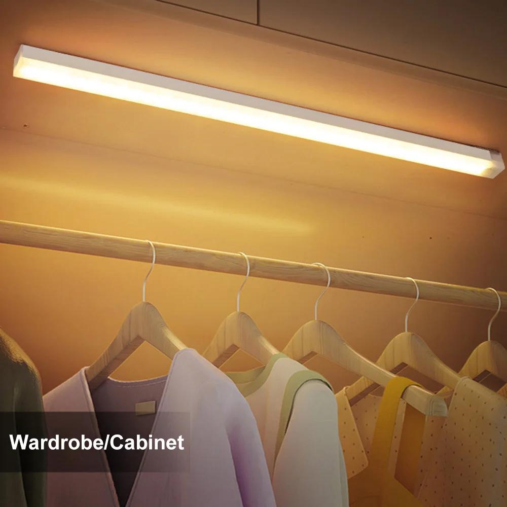 PIR Motion Sensor LED Cabinet Light 10CM/20CM/30CM USB Rechargeable LED Under Magnetic Night Led Night Sensor