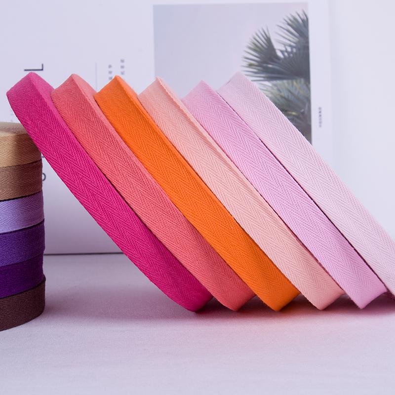 2.5 Cm Cotton Herringbone Tape, 45 Meters - Fabric Strap for Edge Binding and Clothing Accessories