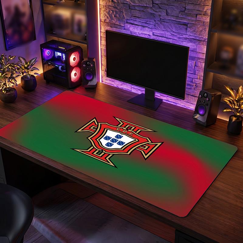 Podkładka pod mysz z herbem piłkarskim Portugalii, Rozszerzona antypoślizgowa gumowa mata na biurko do gier, biura, laptopa, Prezent dla fana