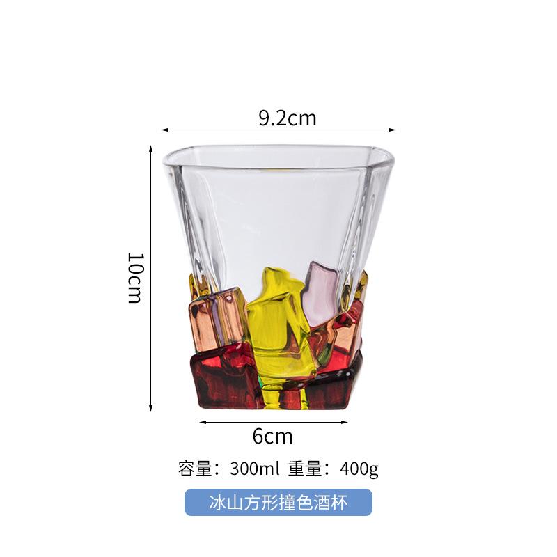 Contrast Whisky Glass, Hand-painted Colored Glass, Creative Glass for Bar, Foreign Wine