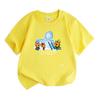 Kids Boys Girls 100% Cotton Crew Neck Short Sleeve T-Shirt, Cute Cartoon Cats Ice Block Printed Casual Soft Summer Tee for Children Daily Wear