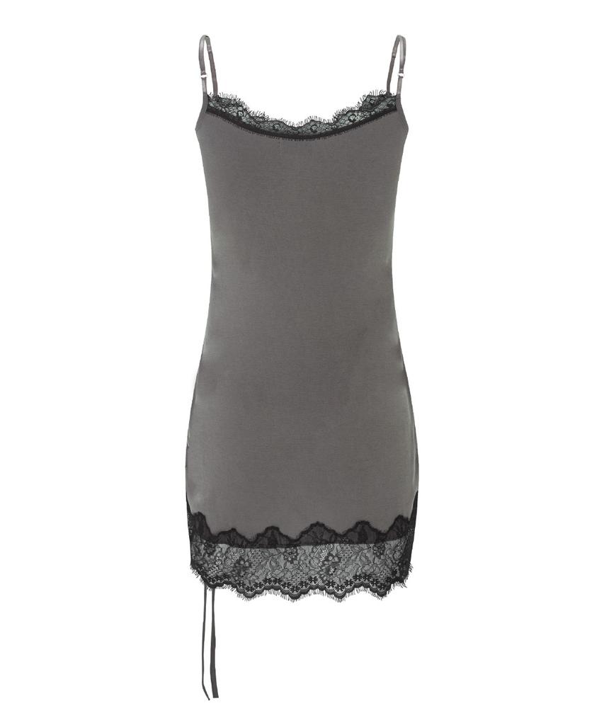Peullijeunopallou Pia Lace Slip Mini Dress (Vintage Gray)