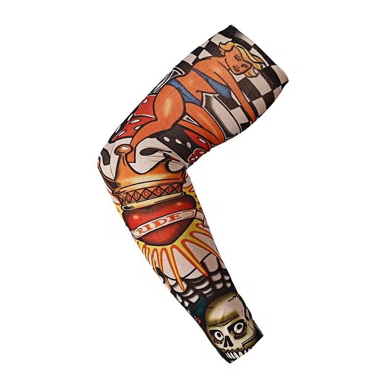 Рукав татуировки с цветочной татуировкой на руку, бесшовный открытый велосипедный тату и солнцезащитный рукав, 1 шт., рукав татуировки, солнцезащитный крем