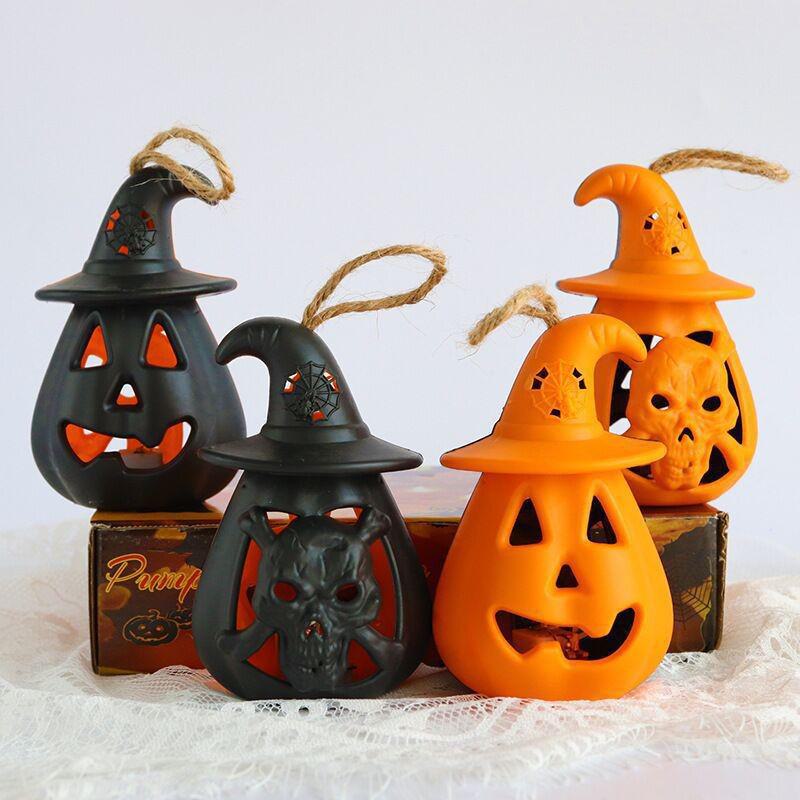 Halloween Portable LED Pumpkin Lantern Candle Lamp for Party Decoration