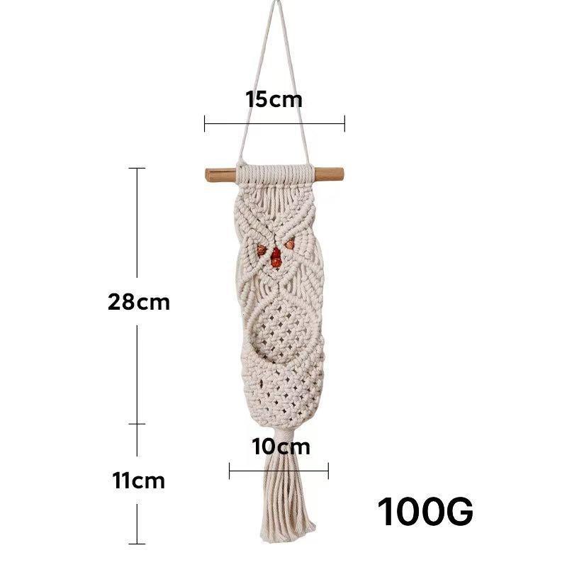 

Rope Wall Hanging Storage Net Pocket Boho Macrame Wall Decor Basket Organizer Custom Wall Hanging for Home Decoration