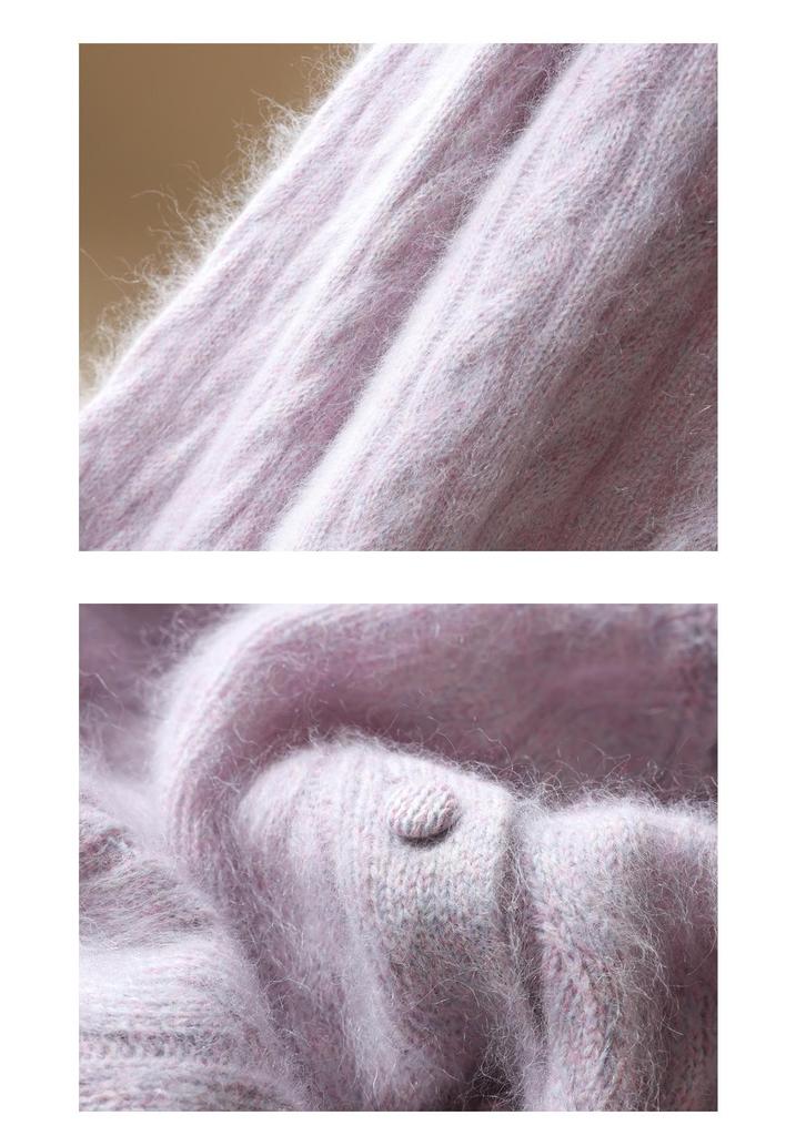 2026 Autumn/Winter Women's Cashmere Wool Cable Knit Cardigan - Long Sleeve, Round Neck Sweater Top