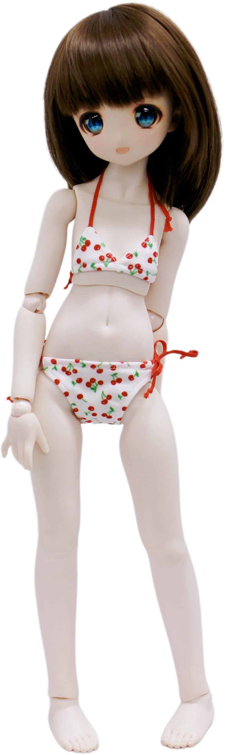 

[Petite Marie] 13 MDD (S-L bust) compatible, soft touch, cherry pattern bikini swimsuit, red cherry, white background, 40cm doll, BJD doll clothes