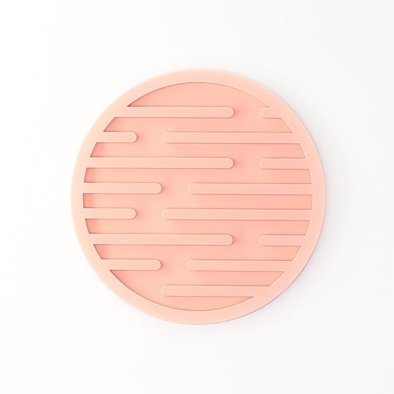 3PCS Silicone Coasters Round Heat Resistant Rubber Tea Cup Mat Table Mat Drink Coffee Mug Glass Beverage Holder Pad Decor