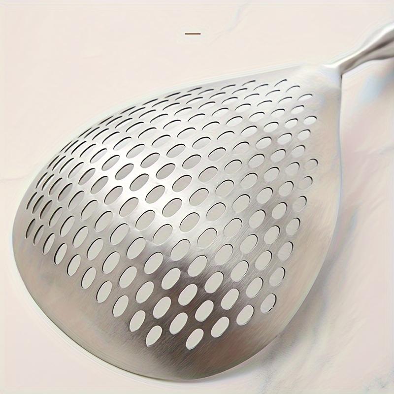 304 Stainless Steel Strainer Ladle Wide Skimmer Spoon Noodle Dumpling Strainer Mesh Scoop Kitchen Filter Tool