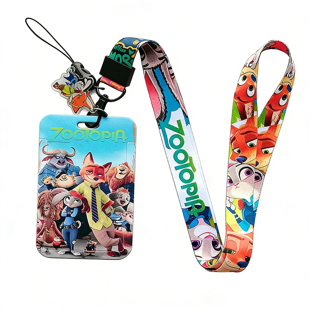 Porta tessere con cordino del film Zootopia per tessere identificative studenti, cinghie, porta badge, corda da appendere fai-da-te, portachiavi, accessori, cosplay