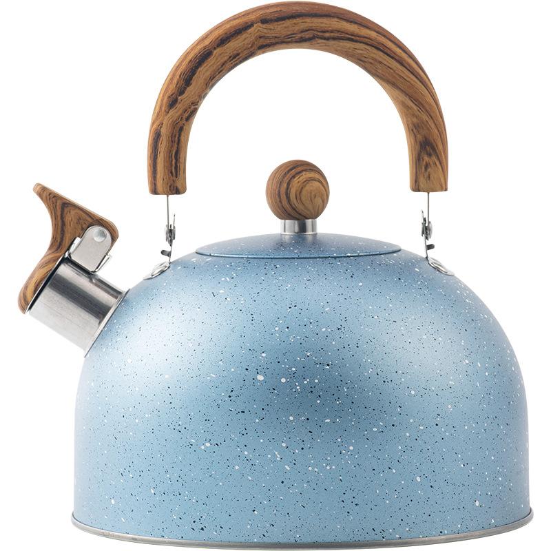 

Stainless steel whistle kettle tea coffee whistle pot 2.5L kitchen utensils whistle pot 2.5l blue spray dot