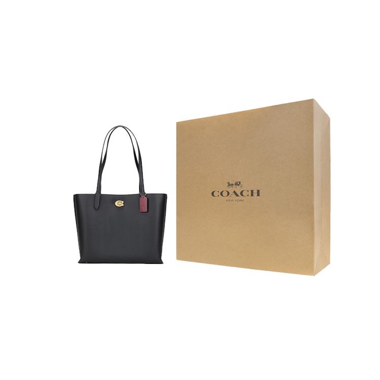 COACH Leather Tote Bag, Shopping Bag, Handbag, Shoulder Bag Large Women's Black C0689-B4BK