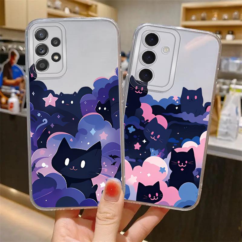 Cartoon Cat Case for Samsung Galaxy S26 S24 S25 Edge S20 Plus Note 20 Ultra 10 S21 S22 FE S23 Ultra Phone Cover