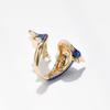 Adjustable size starry sky blue dragon open ring female personality niche index finger ring hipster man