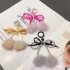 Bowknot Plush Ball Charm Pendant Chain Y2K Phone Straps Pocket Keychain Strap