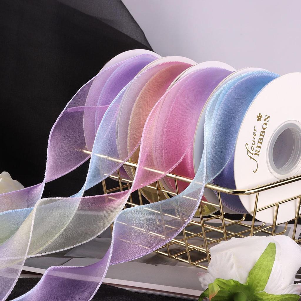 Chiffon Gradient Fishtail Wave Ribbon - 4cm Bow