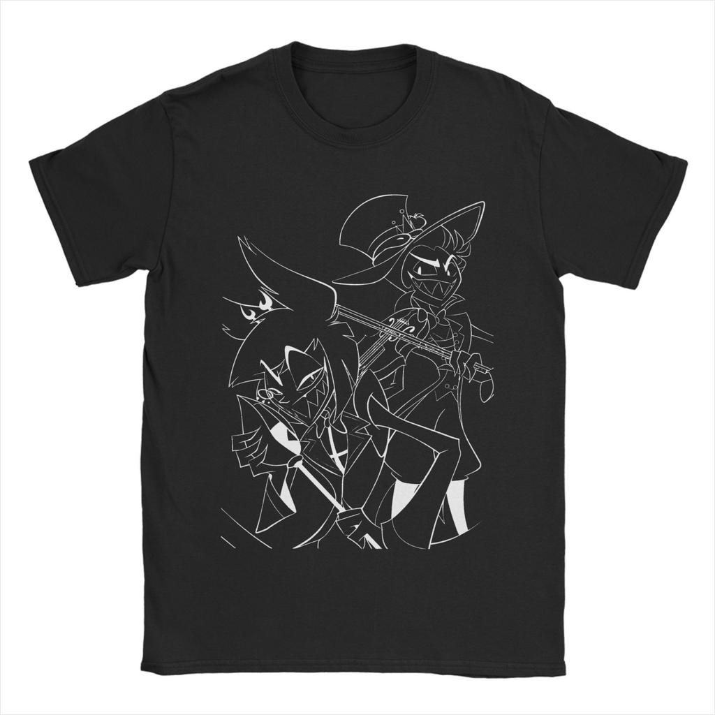 Oversized T-Shirt Summer Hazbins Hotel Hip Hop T Shirts Rosie Landscape Cotton Tshirt for Mens Y2K Printed Short Sleeve Tees