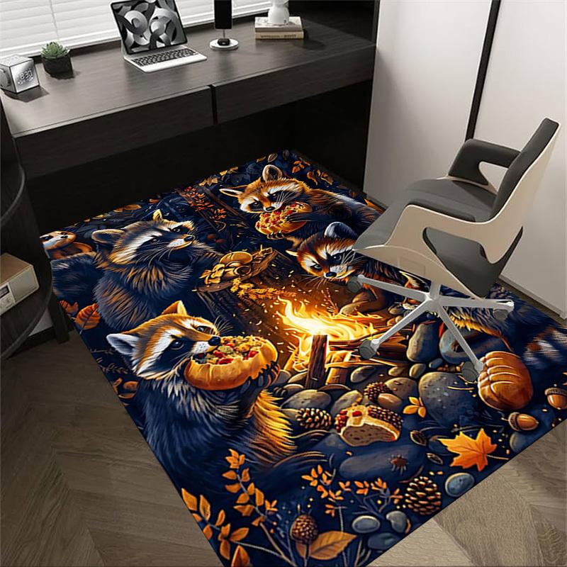 

1PC Raccoons Forest Non-Slip Floor Carpet Compatible for Office&Living Room&Bedroom&Dining room - Soft & Pattern, Vibrant Colors-H0390 60cm by 90cm
