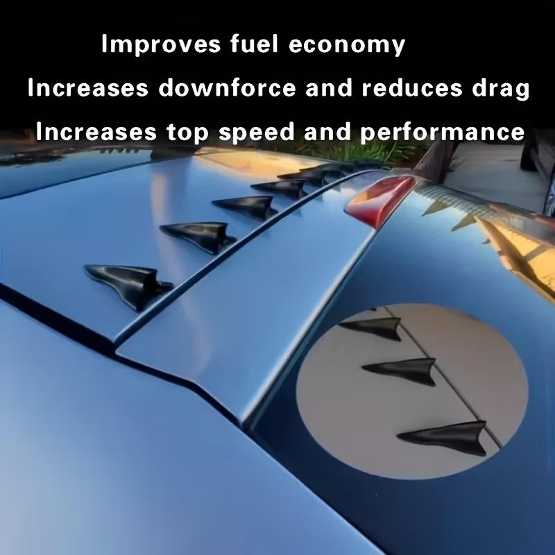 10 Pcs Rear Roof Shark Fin Spoiler Wing Kit Universal Car Roof Spoiler Bumper Diffuser Vortex Generator Auto Styling