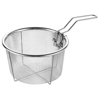 Siebkorb für Pommes Frites, Edelstahl, Frittierkorb, rund, für die Küche, Drahtgeflecht mit Griff, Drahtsiebnetze