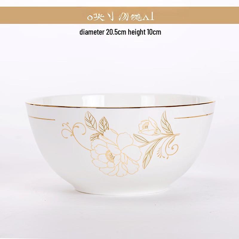 Lantuan Light Luxury Phoenix Bone China 8-inch Soup Bowl