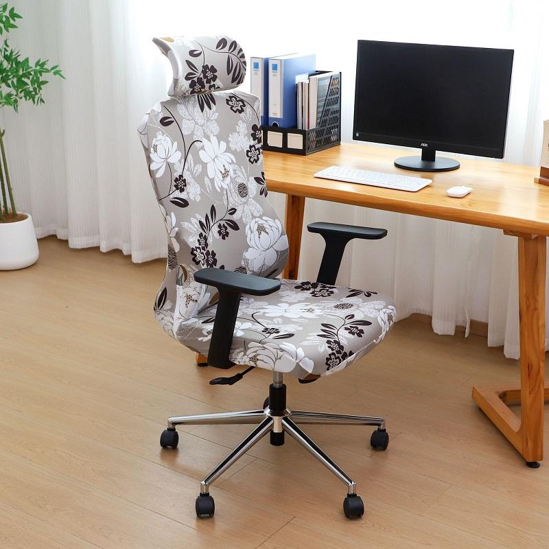 

Elastic Chair Cover With Headrest Cover Stretch Gaming Chair Cover Universal Home Office Armchair Seat Covers
