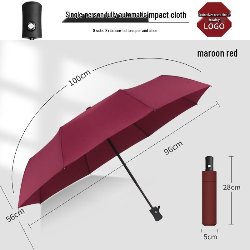 Automatic 12-Rib Sun & Rain Umbrella: Enlarged, Reinforced, UV Protection, Folding Sunshade.