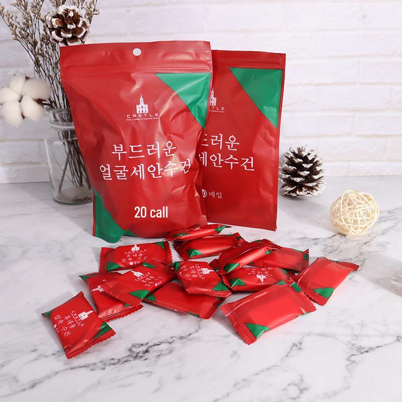 20-Piece Pure Cotton Compressed Face Towels - Lint-Free, Absorbent Makeup Remover